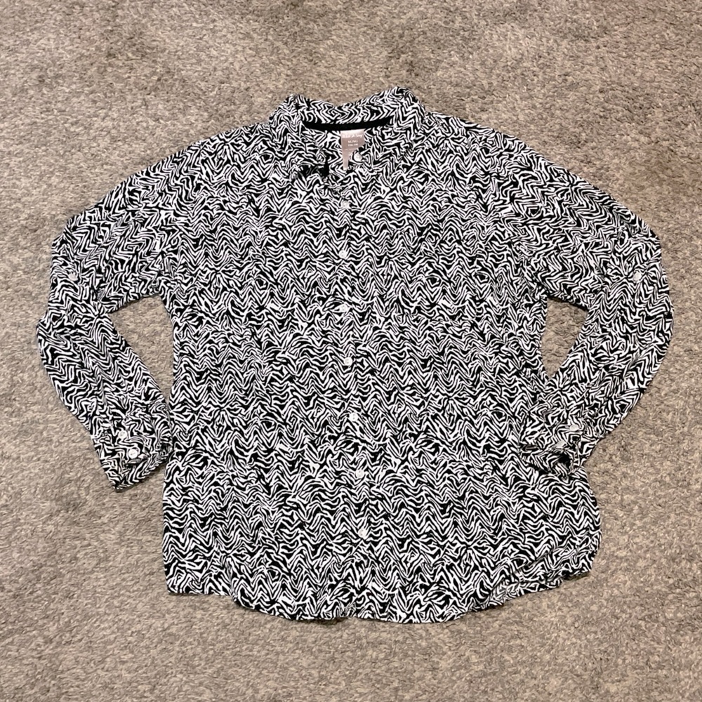 White Stag patterned button down shirt. Size XL